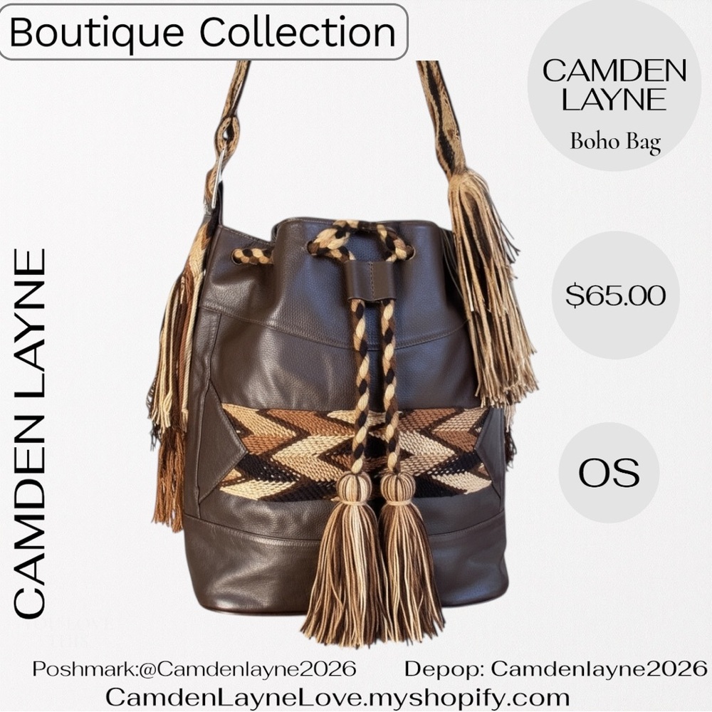 Camden Layne Boho Brown and Tan Shoulder Bag - Picture 3 of 11